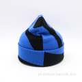 Blue Black Winter Jacquard Knit Warmie Feanie Hat